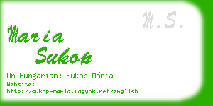 maria sukop business card